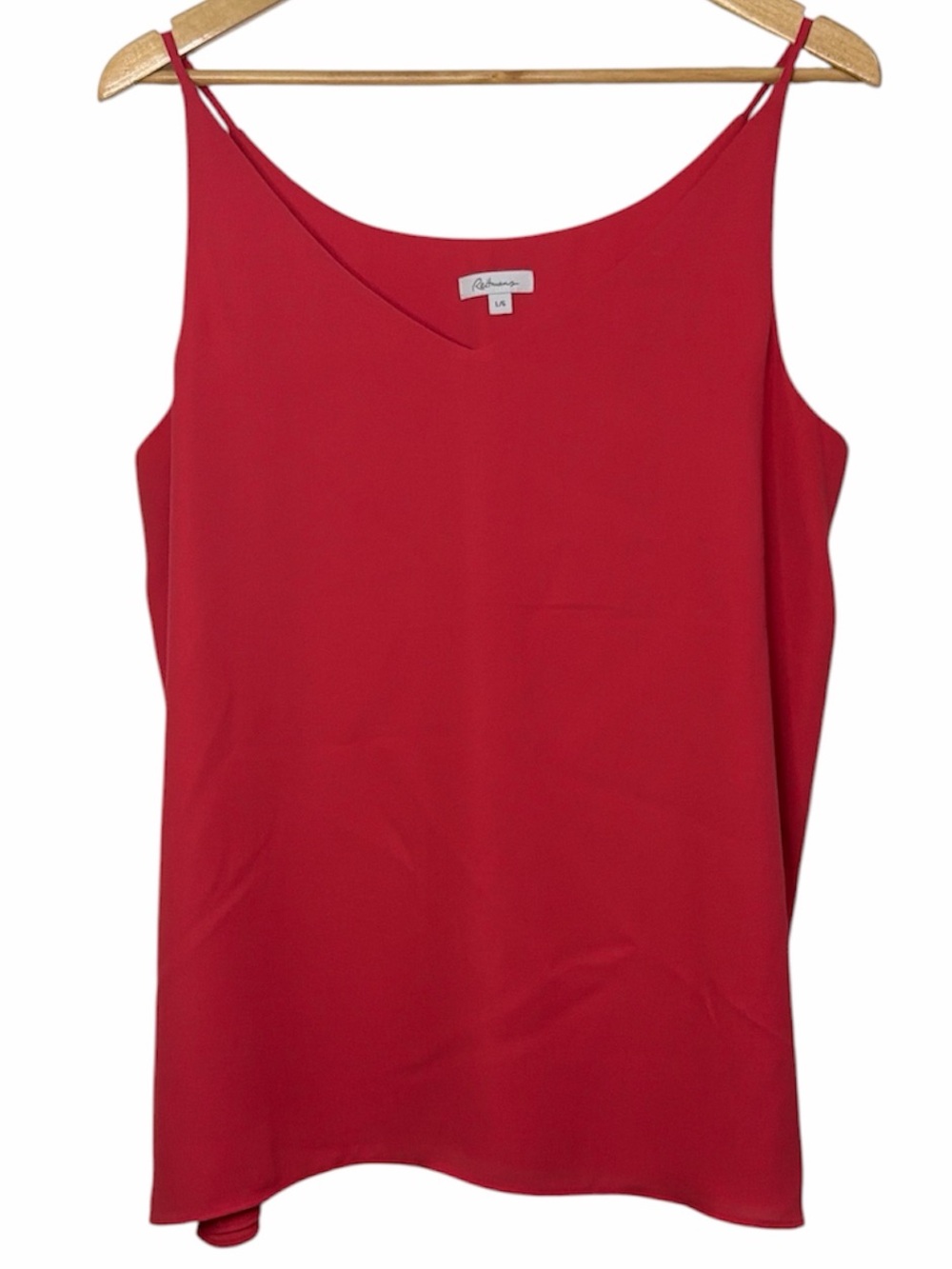 Reitmans Red V-Neck Cami Tank Top Sleeveless Blouse Size L